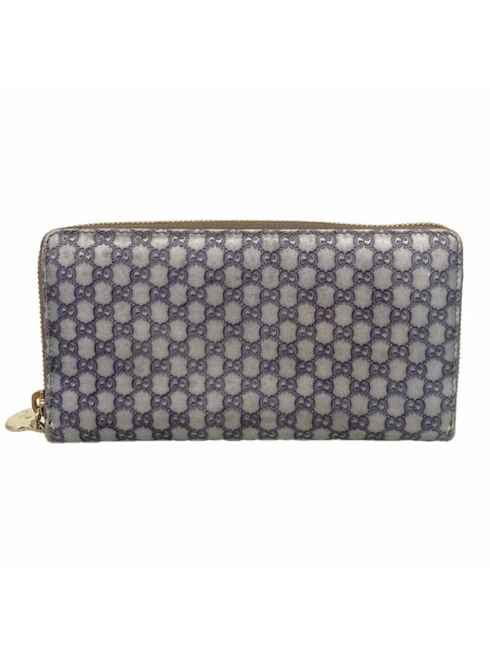 Gucci Wallet Micro Guccissima Leather Silver Champagne Gold